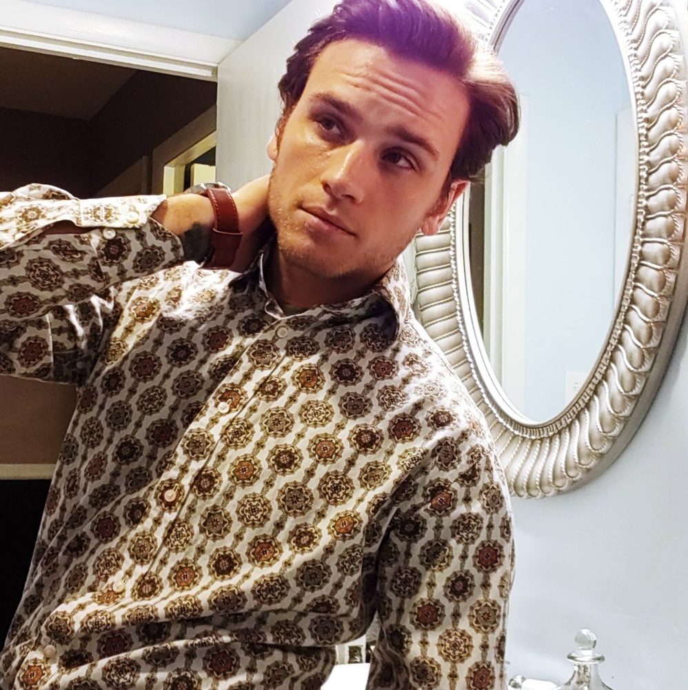 vintage print button down